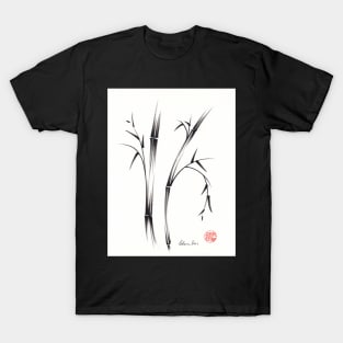 "Morning"  sumi-e brush pen bamboo drawing/painting T-Shirt